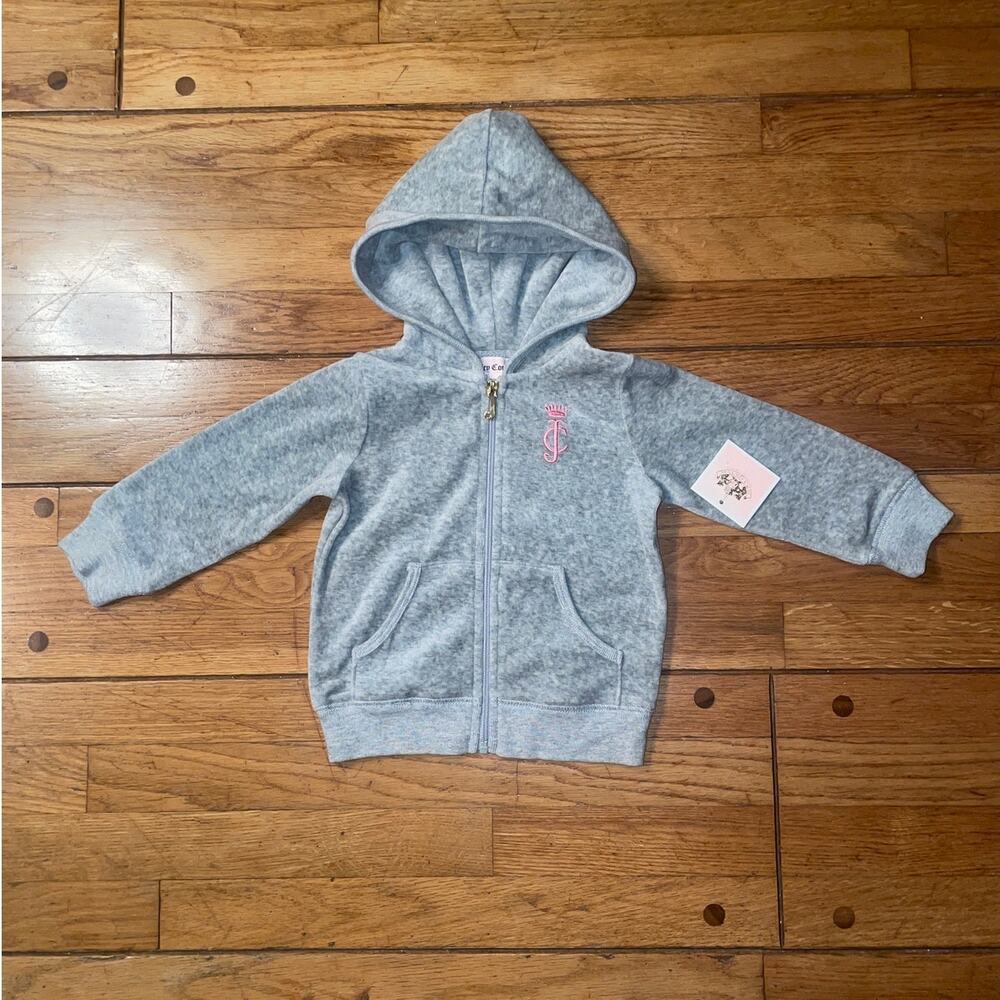 NWT Baby girls Juicy Couture Velour zip up Hoodie